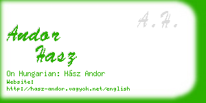 andor hasz business card