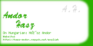 andor hasz business card